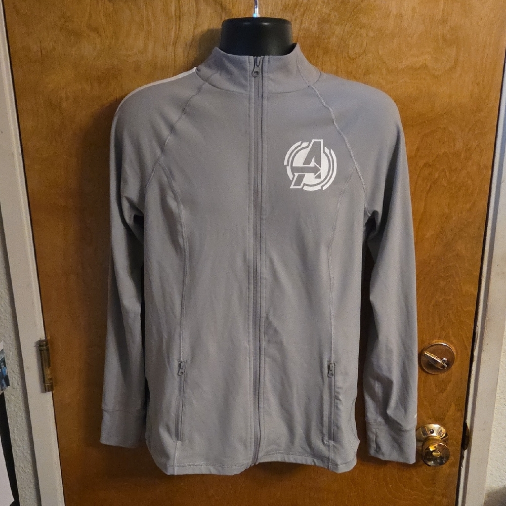Marvel Avengers Campus Full-Zip Gray White Jacket for Adults‎ Pockets Sz Large